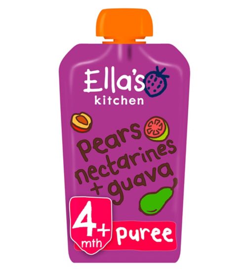 Ella's Kitchen Organic Pears, Nectarines + Guava Baby Food Pouch 4+ Months 120g