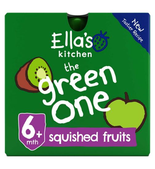 Ella's Kitchen Organic The Green One Smoothie Multipack Baby Food Pouch 6+ Months 5 x 90g
