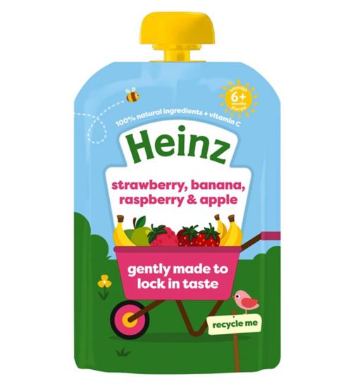Heinz By Nature Strawberry, Banana, Raspberry & Apple Pouch, 6+ Months