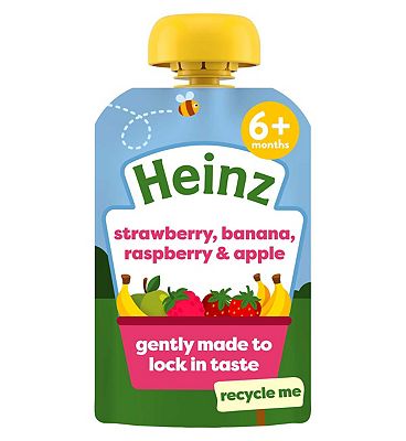 Heinz By Nature strawberry raspberry & banana pouch 6+ months 100g