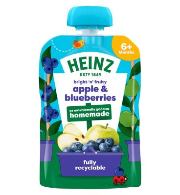 Heinz By Nature Apple & Blueberries Pouch, 4+ Months