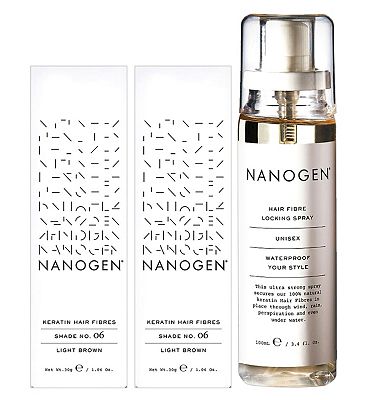 Nanogen Hair Thickening Keratin Fibres Light Brown 2 X 30g Bundle