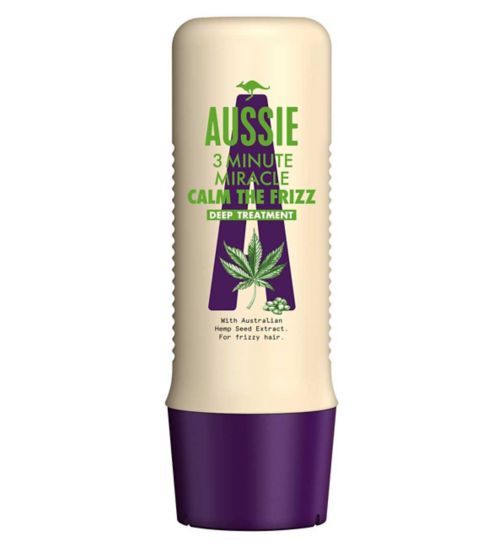 Aussie 3Minute Miracle Calm The Frizz Hair Treatment,Hemp Seed Oil,250ml