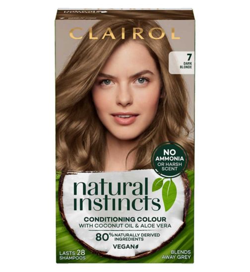 Clairol Natural Instincts Vegan No Ammonia No Parabens Semi-Permanent Hair Dye 7 Dark Blonde 175ml