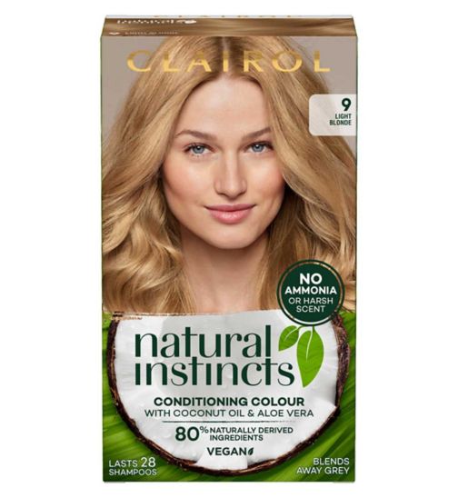 Clairol Natural Instincts Vegan No Ammonia No Parabens Semi-Permanent Hair Dye 9 Light Blonde 175ml