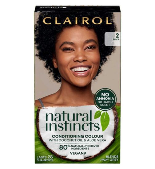 Clairol Natural Instincts Vegan No Ammonia No Parabens Semi-Permanent Hair Dye 2 Black 175ml