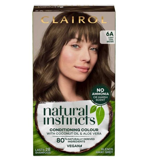 Clairol Natural Instincts Vegan No Ammonia No Parabens Semi-Permanent Hair Dye 6A Light Cool Brown 175ml