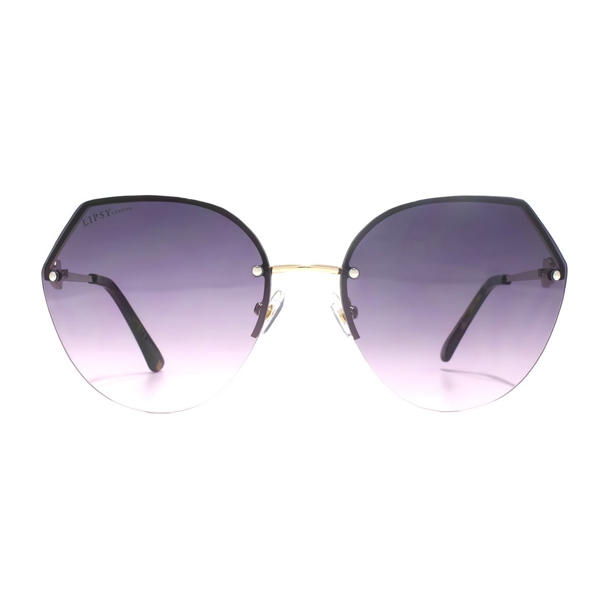 Lipsy Sunglasses - Light Gold Rimless Frame Multicolor