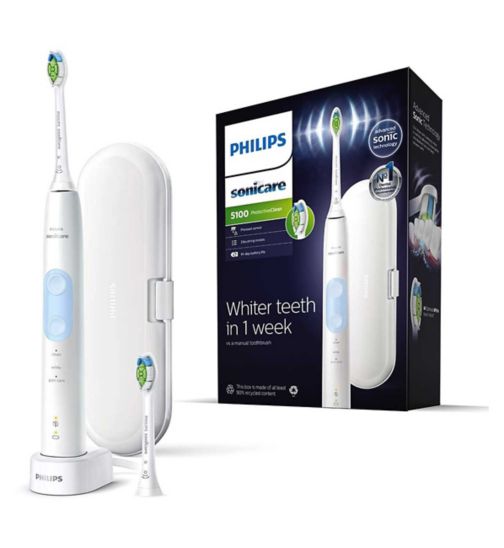 Philips Sonicare ProtectiveClean 5100 White Electric Toothbrush & Additional Toothbrush Head