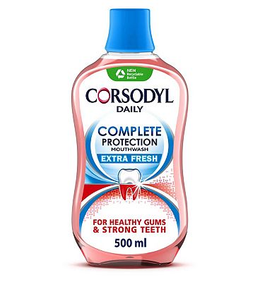 Corsodyl Complete Protection, Daily Gum Mouthwash, Extra Fresh 500ml