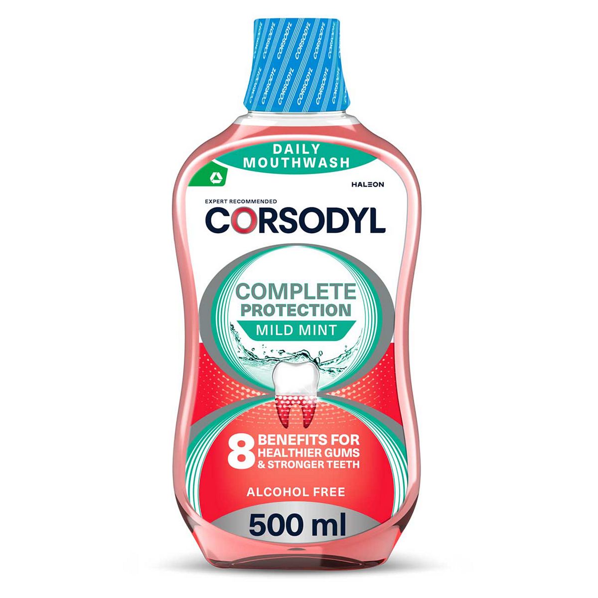 Corsodyl Complete Protection Gum Care Mouthwash Mild Mint 500Ml