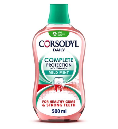 Corsodyl Daily Complete Protection Gum Care Mouthwash, Mild Mint 500ml