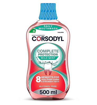 Corsodyl Complete Protection Gum Care Mouthwash Mild Mint 500ml