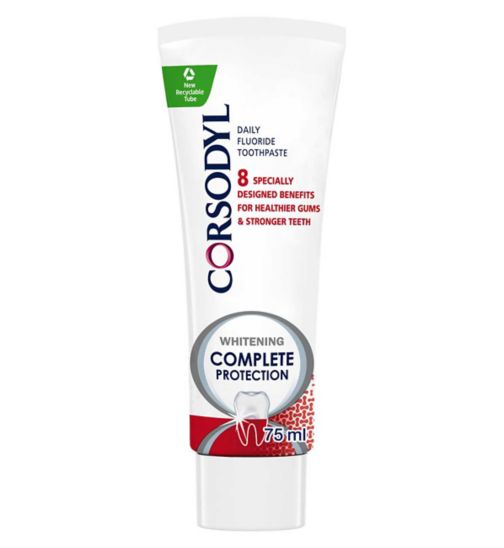 Corsodyl Complete Protection Toothpaste for Healthy Gums Whitening 75ml