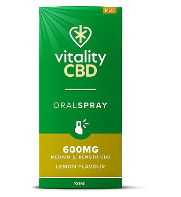 Vitality CBD 30ml Oral Spray 600MG Medium Strength CBD Lemon Flavour