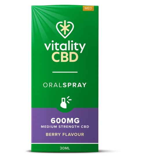 Vitality CBD 30ml Oral Spray 600MG Medium Strength CBD Berry Flavour