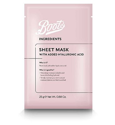 Boots Ingredients Hyaluronic Acid Sheet Mask