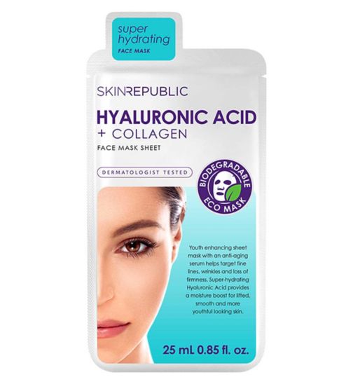 Skin Republic Hyaluronic Acid + Collagen Face Sheet Mask 25ml