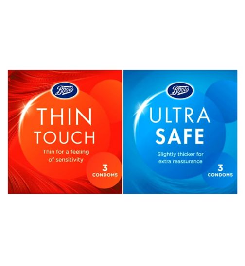 Boots Thin Touch Condoms - 3 Pack;Boots Thin Touch Condoms - 3 Pack;Boots Thin Touch and Ultra Safe Condoms Bundle (2 x 3 Pack);Boots Ultra Safe Condoms - 3 Pack;Boots Ultra Safe Condoms - 3 Pack