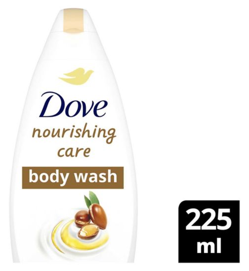 Dove Nourishing Care with argan oil Body Wash Shower Gel for softer skin after one shower 225ml