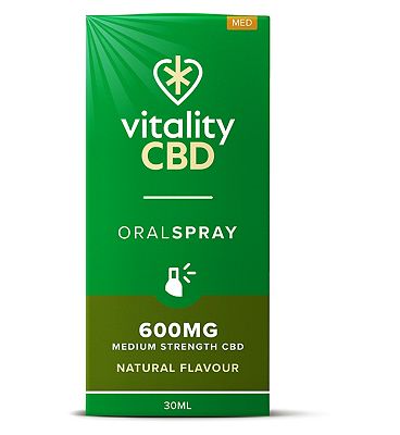 Vitality CBD 30ml Oral Spray 600mg Medium Strength CBD Natural Flavour