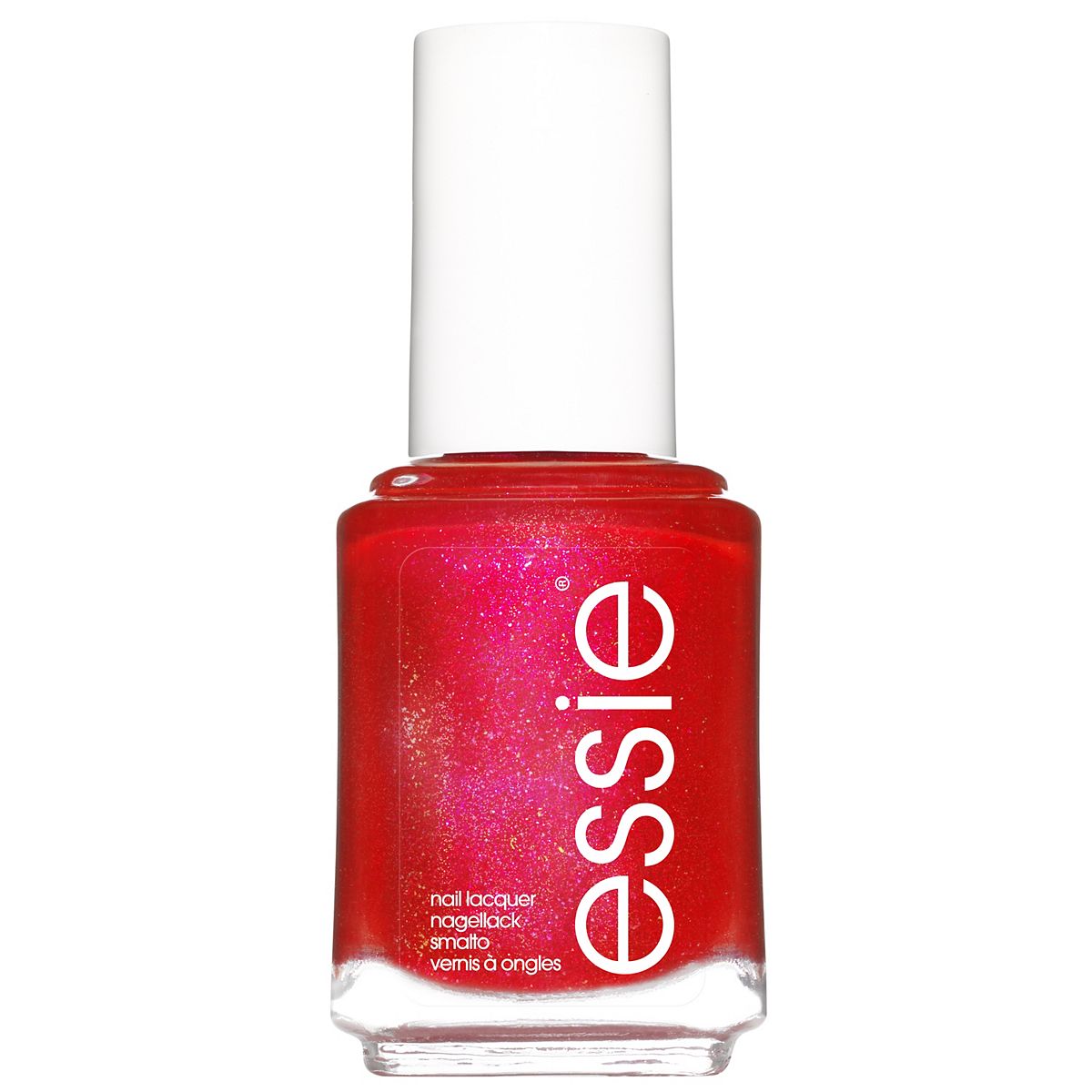 Essie Nail Polish 635 Lets Party Shimmery Pink Red Colour, Original High Shine And Coverage 13.5ml