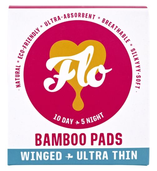 Flo Natural Bamboo Ultra Thin Day & Night Pads 15pk