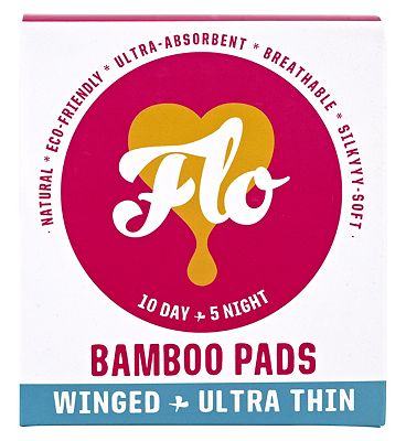 Flo Natural Bamboo Ultra Thin Day & Night Pads 15pk