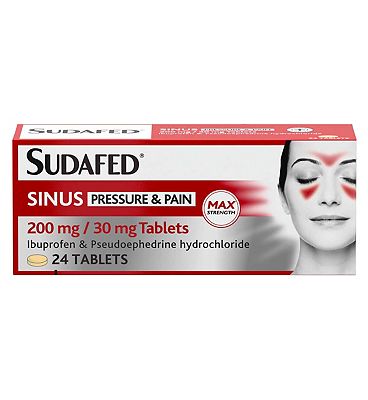 Sudafed Sinus Pressure & Pain 200mg/30mg - 24 Tablets