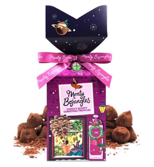 Monty Bojangles Christmas Town Choccy Scoffy Cocoa Dusted Truffles Tip Top Gift 130g