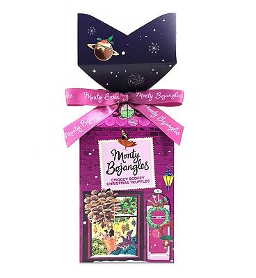 Monty Bojangles Christmas Town Choccy Scoffy Cocoa Dusted Truffles Tip Top Gift 130g