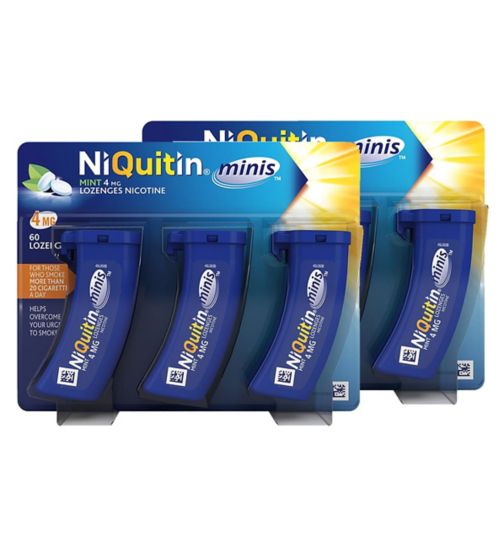 NiQuitin Minis Mint 4mg 60 Lozenges;NiQuitin Minis Mint 4mg Bundle - 120 lozenges;NiQuitin Minis Mint 4mg Lozenges 60s
