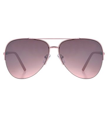 Boots Ladies Fashion Sunglasses - Pink Semi-Rimless Frame