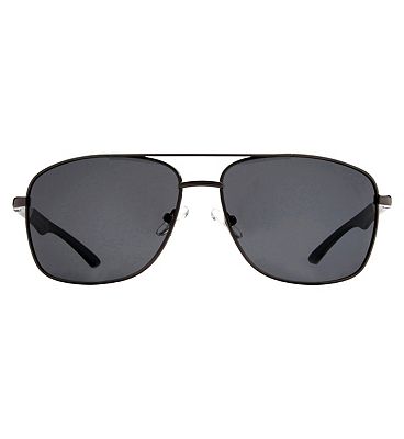 Boots Mens Polarised Sunglasses - Gunmetal and Crystal Navy Frame