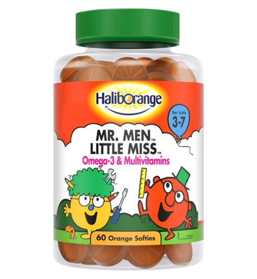 Haliborange for Kids 3-7 Mr. Men Little Miss Omega-3 & Multivitamins - 60 Orange Softies