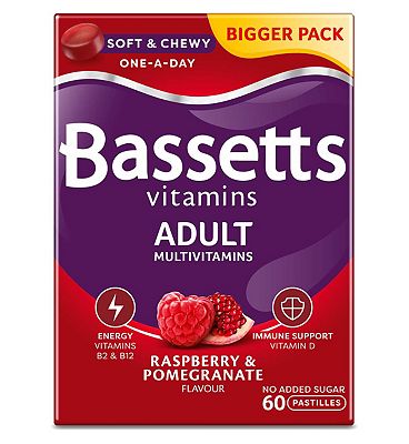 Bassetts Multivitamins Raspberry & Pomegranate Flavour Soft & Chewies Adult - 60
