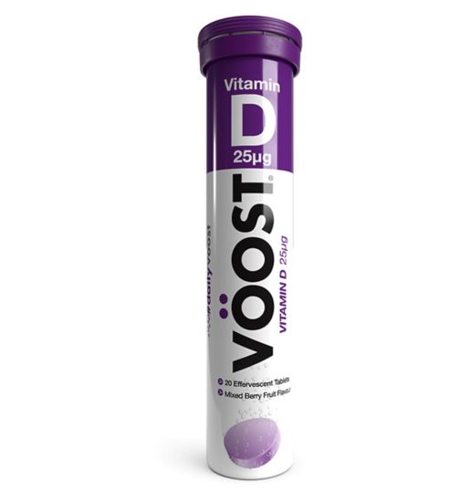 Voost Vitamin D 25ug 20 Mixed Berry Effervescent Tablets