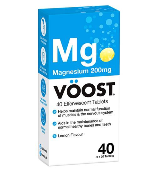 Voost Magnesium 200 mg 40 Lemon Efferevescent Tablets