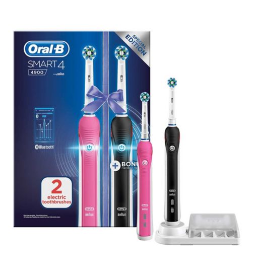 Oral-B Smart 4 4900 Electric Toothbrush Duo Pack, 2 Handles