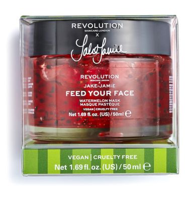 Download Revolution Skincare X Jake Jamie Watermelon Hydrating Face Mask 50g Boots PSD Mockup Templates