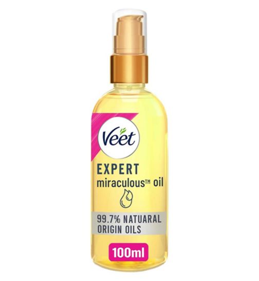 Veet MiraculousTM Oil - Pre/Post Hair Removal 100ml - Boots