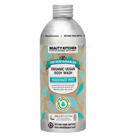 Beauty Kitchen The Sustainables Fragrance Free Organic Vegan Body Wash 300ml