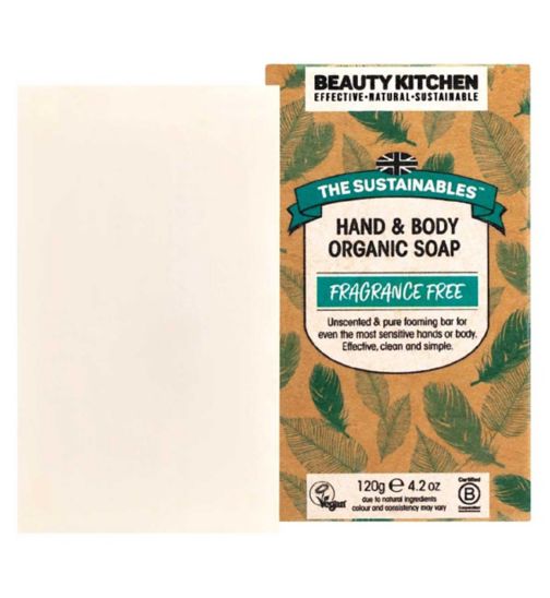 Beauty Kitchen The Sustainables Fragrance Free Organic Vegan Soap Bar 120g
