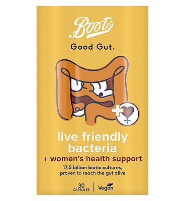 Boots Good Gut Live Friendly Bacteria + Women's Health Support 30 Capsules