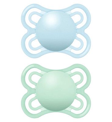 MAM Perfect 0+ Months Soother Double Pack - Blue