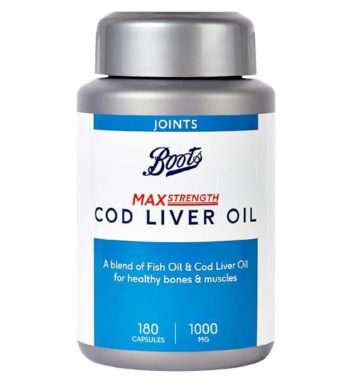 Boots Max Strength Cod Liver Oil 1000mg - 180 Capsules (6 month supply)