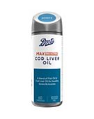 Boots Max Strength Cod Liver Oil 1000mg 60 Capsules (2 month supply)