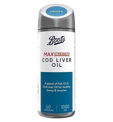 Boots Max Strength Cod Liver Oil 1000mg 60 Capsules (2 month supply)