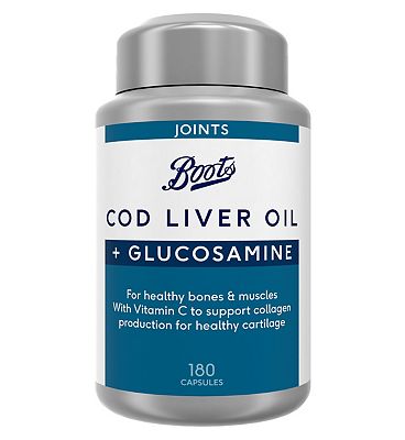 Boots Cod Liver Oil + Glucosamine - 180 Capsules (6 month supply)