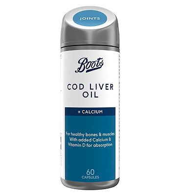 Boots Cod Liver Oil + Calcium 60 Capsules (2 month supply)
